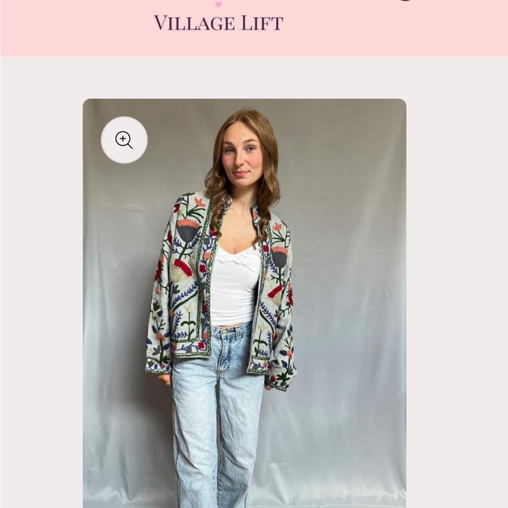 Colorful Embroidered Teddy Jacket - Picture 6 of 9